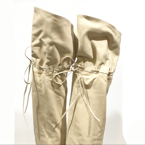 Gucci Lisa Over the Knee Leather Boots -Vintage White -US 7 -NIB - Picture 3 of 13